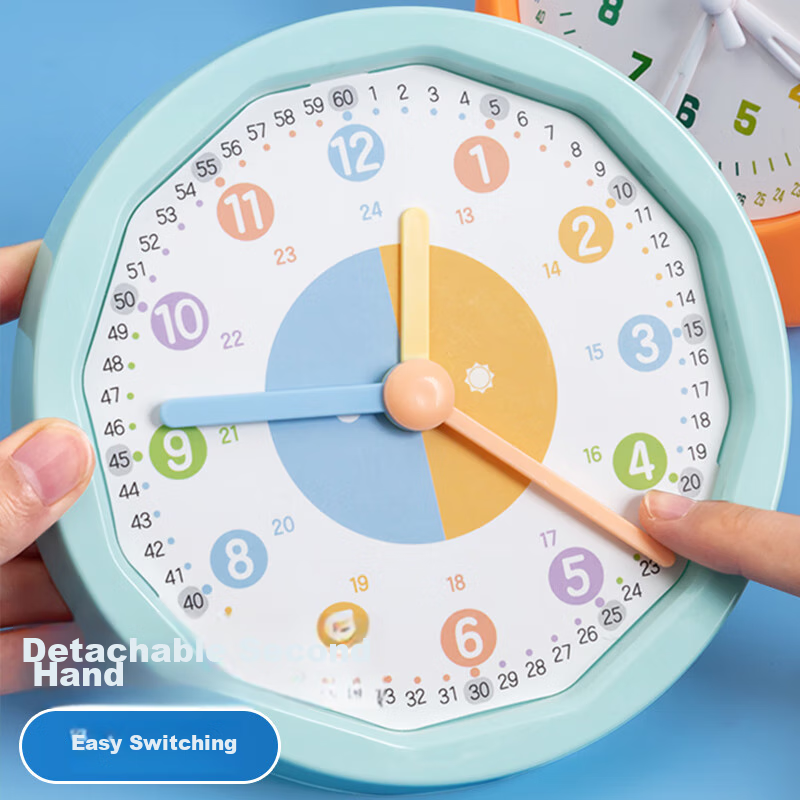 M&G Stationery Children's Clock Learning Device, Three-Hand Synchronized Clock Alarm Model, Teacher Recommended, Kindergarten Time Awareness Educational Toy ASD998K3