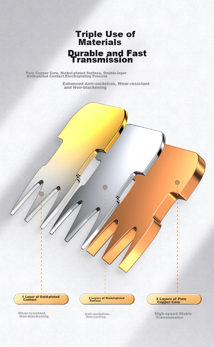 Shengwei Telephone Crystal Head, Engineering Grade Pure Copper Gold-Plated Connector, 4-Core Microphone Unshielded RJ11 Interface 6P4C Telephone Line Connector, 50 Pieces/box, RC-1050 11