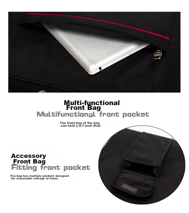 Xiangsiniao Electronic Keyboard Case Universal 8mm Padded Shoulder Strap Portable Keyboard Bag, Black with Red Trim 5