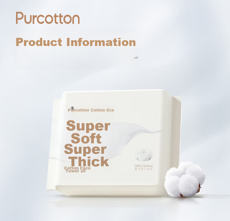 PurCotton Cream Face Towels, 20 Sheets Per Pack, Extra Thick Hanging Pure Cotton Soft Towels, Travel Size Portable Small Pack, 20*20CM 19
