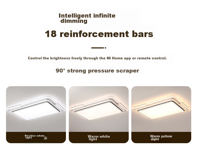 NVC LED Tri-Color Dimmable Ceiling Light Main Bedroom Lamp 2026 High-End Nordic Style Linear Light 9