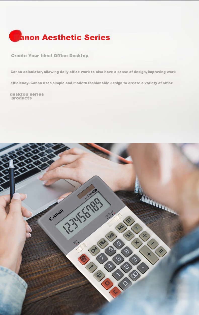 Canon WS-1200H, 12-Digit Large Business Office Calculator, Dual Power Supply, Wide Screen, Desktop Classic Calculator 5