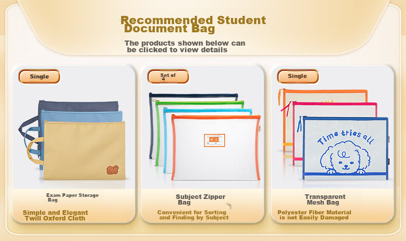 Deli Transparent Mesh Zipper Pouch, Student Exam Paper Sorting Stationery Bag/document Folder, File Storage Bag, Random Color School Supplies Gift 1
