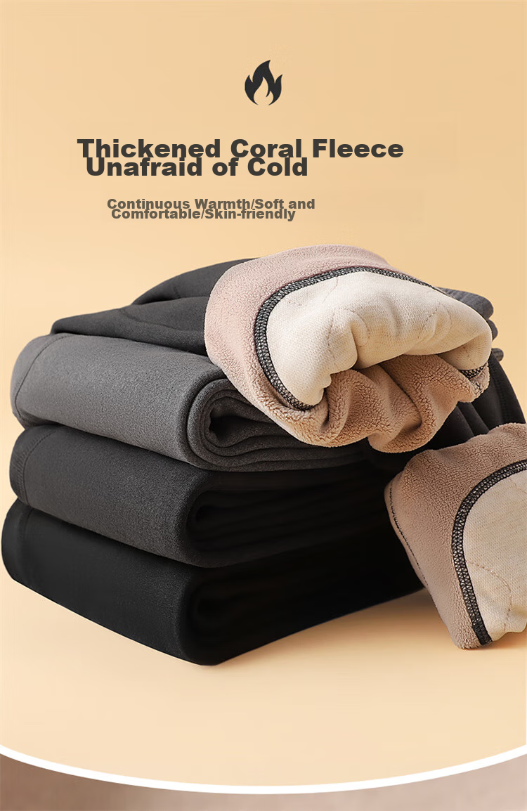 LangSha Men's Thermal Underwear, Thickened And Fleece-Lined, Autumn Pants with Wool And Silk, Knee Protection, Men's Base Layer Pants for Autumn And Winter Seasons 3