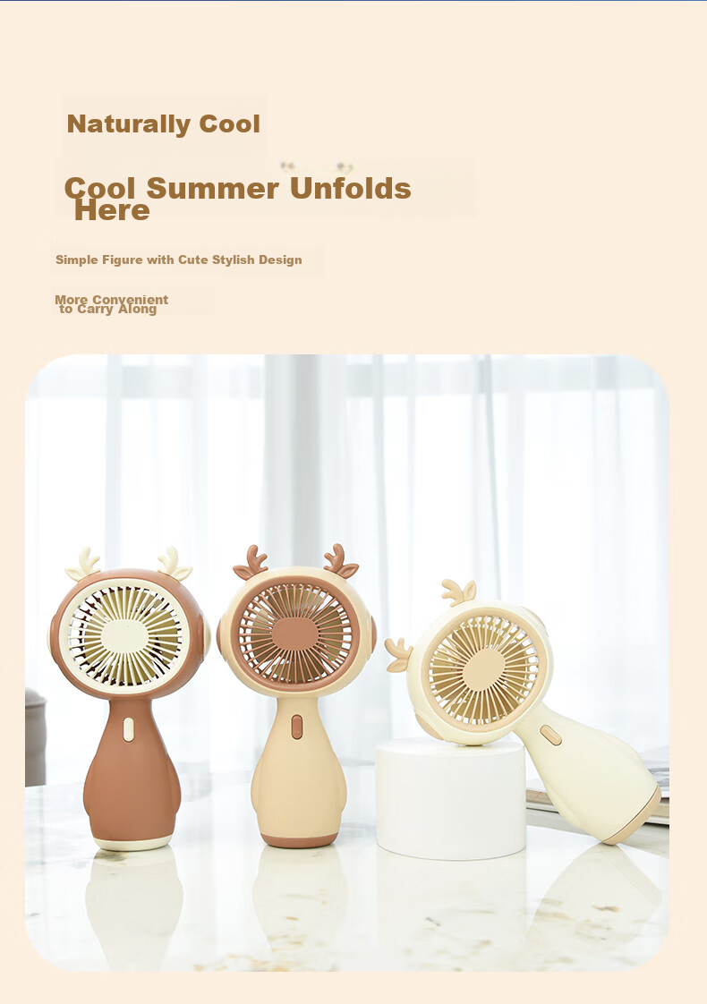 Ouliwen Small Handheld Fan for Desktop And Bed, USB Rechargeable, Low Noise, Three Speeds, Portable Mini High-Power Electric Fan for Office And Dormitory, My Little Pony Blue 9