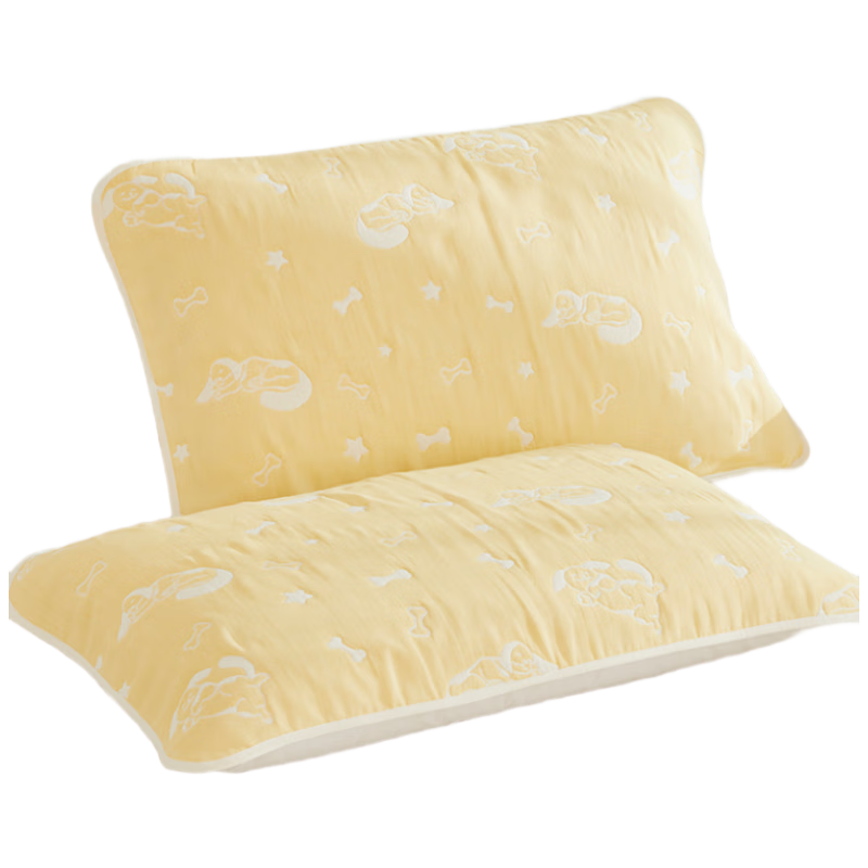 Hengyuanxiang Class A Antibacterial Pure Cotton Six-Layer Gauze Pillowcase, One Pair, 50*80cm (Jiawang Baobao)