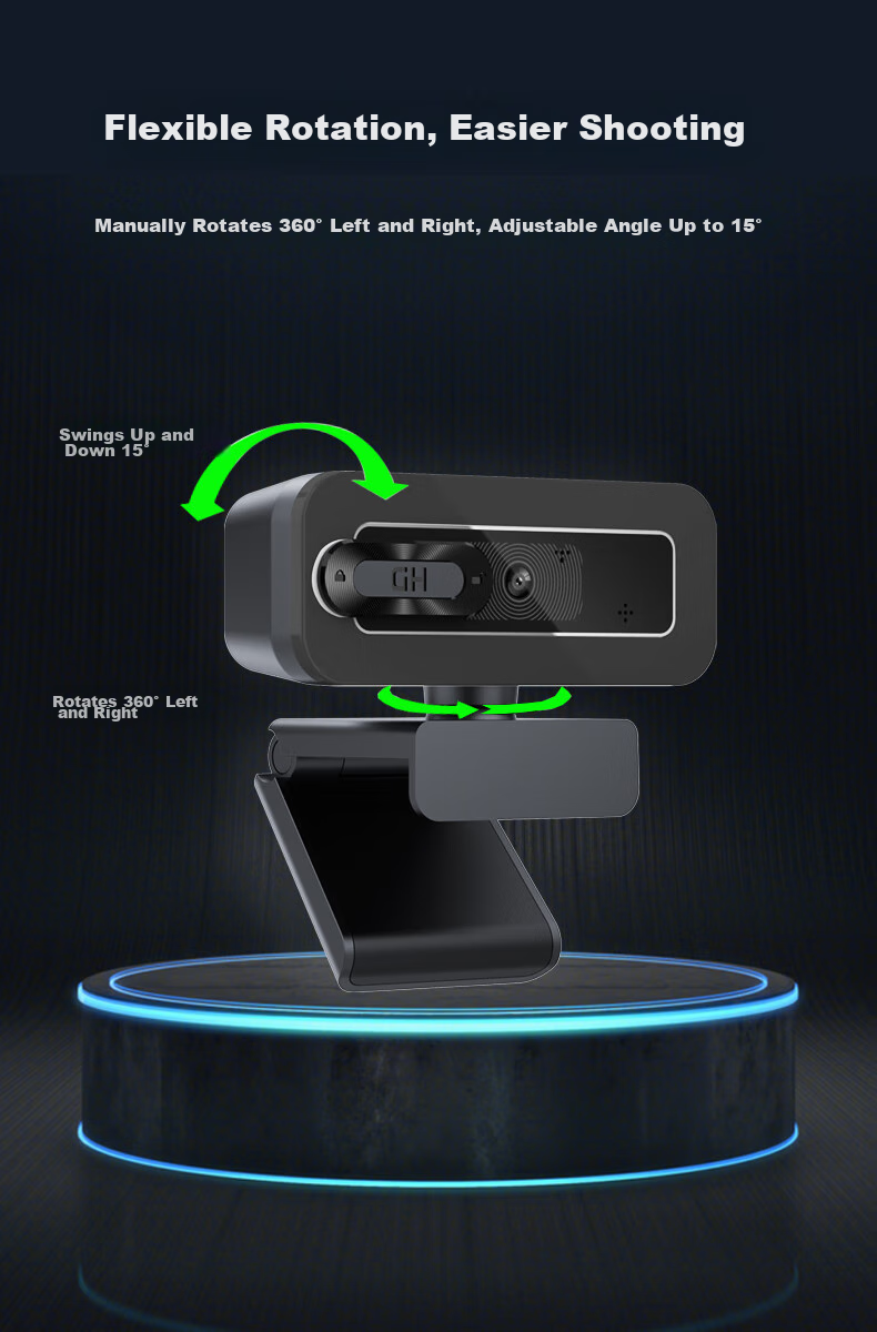 GESOBYTE C510 2K HD Live Streaming Webcam for Video Calls, Conferences, Online Teaching, Home Use, Exams, Research, Laptop And Desktop Computer with Built-In Microphone And USB Plug-And Desig 7