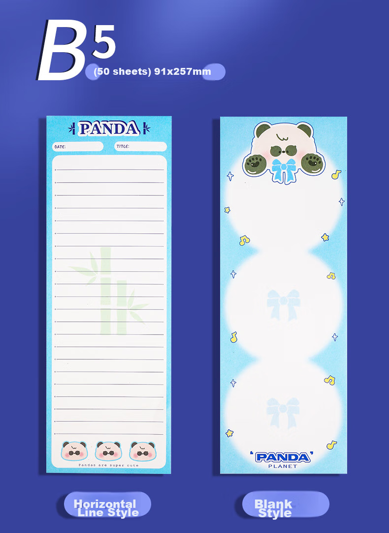 DiLe B5 Grid Notebook Paper, Lined Notepad for Students' Chinese Practice, Long Strip Memo Pad, Tear-Off Notebook, 50 Sheets/Book, BC23-1080 Grid Style 4