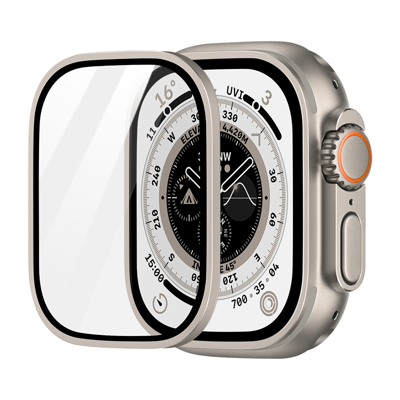 Weiqiantu [Shell And Film Integrated] Protective Case for Apple Watch S11/S10, Protective Film Case for Apple IWatch Ultra 4/3/9/8/SE 3, Integrated Tempered Glass Film