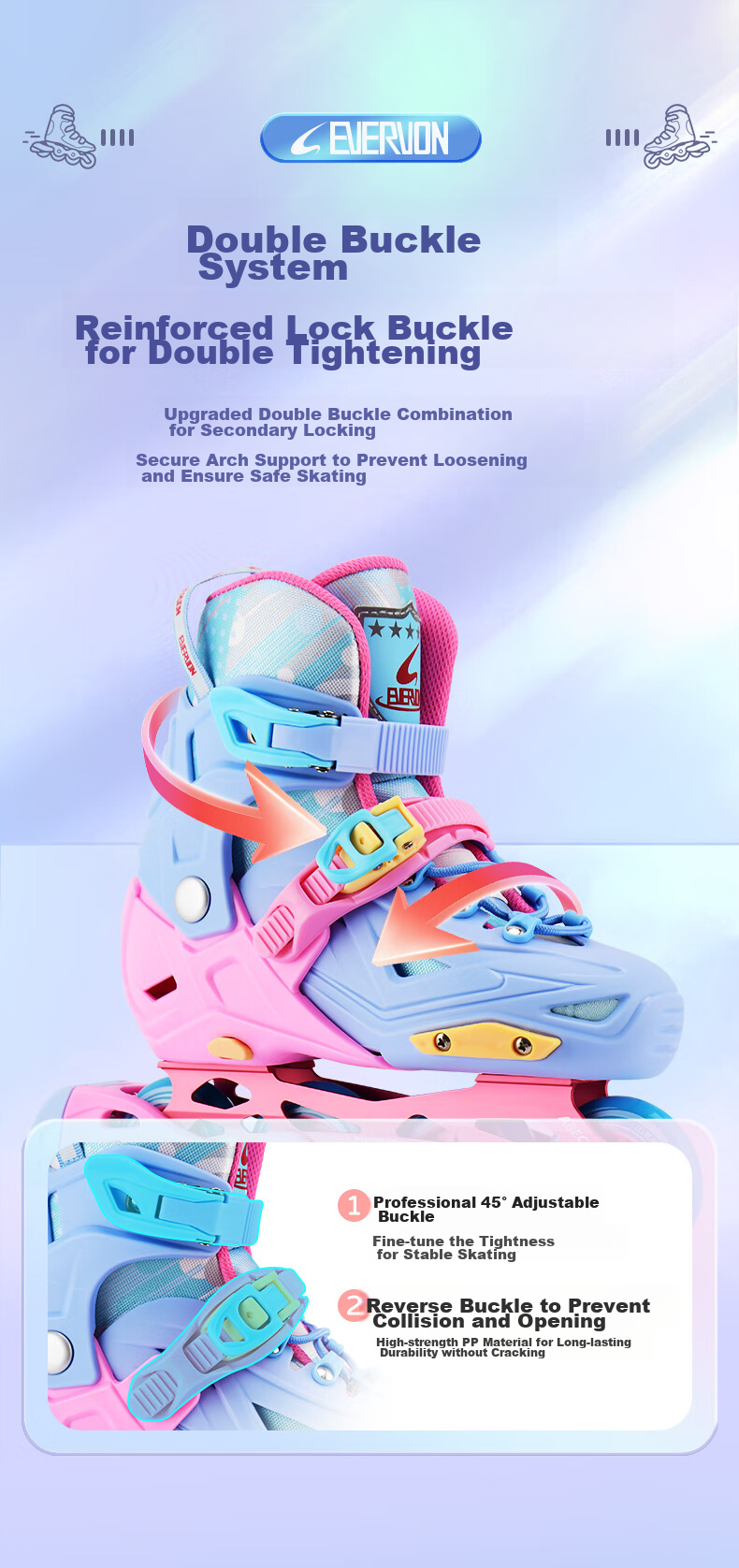 EVERVON Roller Skates for Adults And Children, Inline Skates MQ2 with Helmet And Protective Gear, Purple, Size L, Suitable for Shoe Sizes 39-42 6
