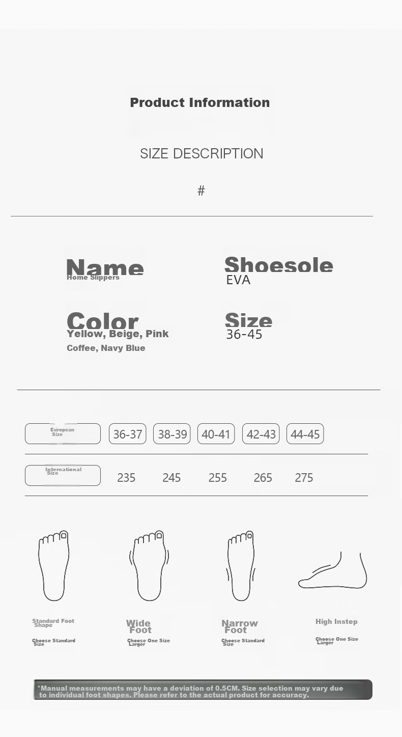 GUOLUOFEI Non-Stick High-Quality Couple Slippers Spring Autumn Indoor Non-Slip Thick-Soled Cotton Slippers for Men And Women Winter Seaso 8