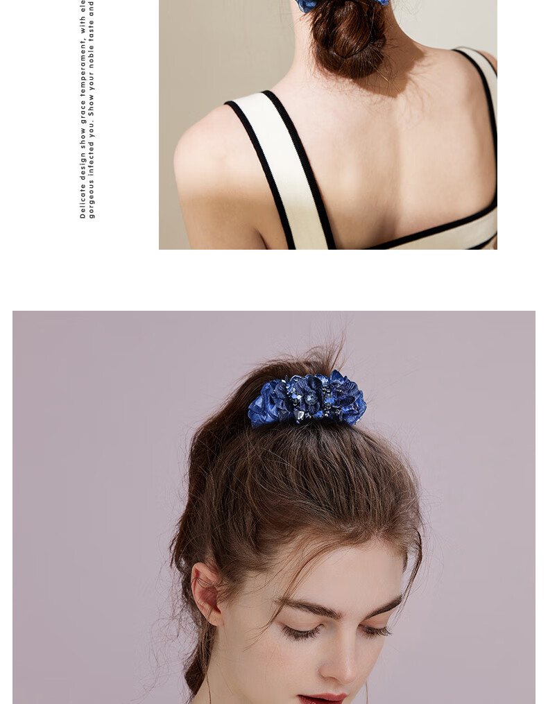 Royal Sasa Hair Accessories, Silk Flower Headband, Crystal-Like Bun Maker, Hair Ties, Ponytail Holders, Hair Bands 4