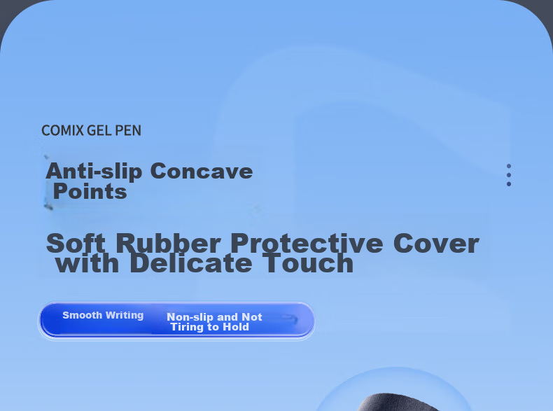 COMIX Black Full Needle Tube Pen, Gel Pen, Signing Pen, Water-Based Pen, 0.38mm, Writing Tool, 12 Pcs/box, GP038 7