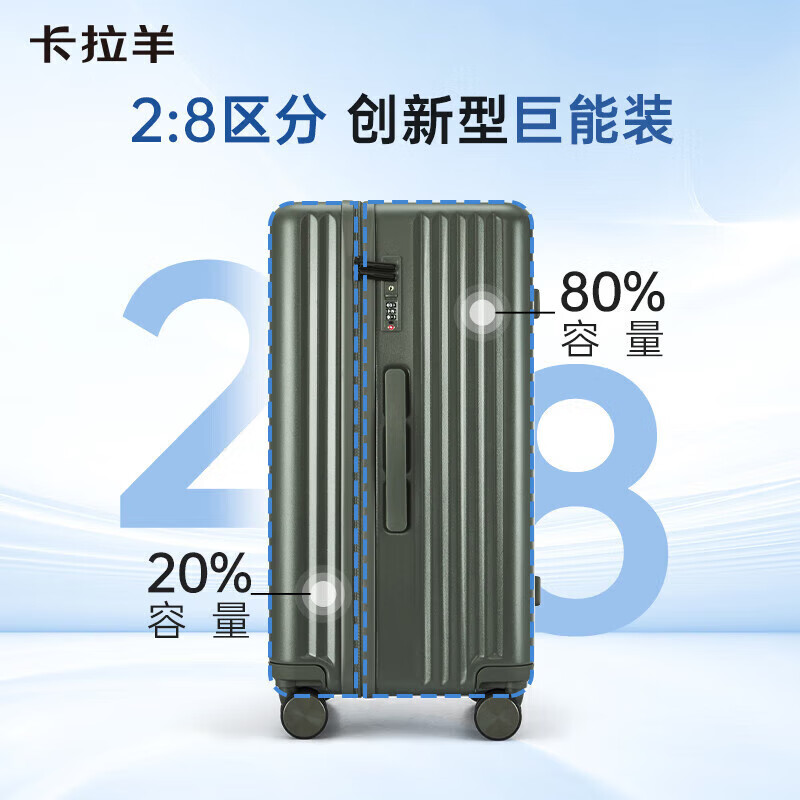 KALA·Y Luggage, 28-Inch Large Capacity Cube Suitcase, Trolley Case for Men And Women, Travel Suitcase for College Students, Dormitory Lockable Suitcase