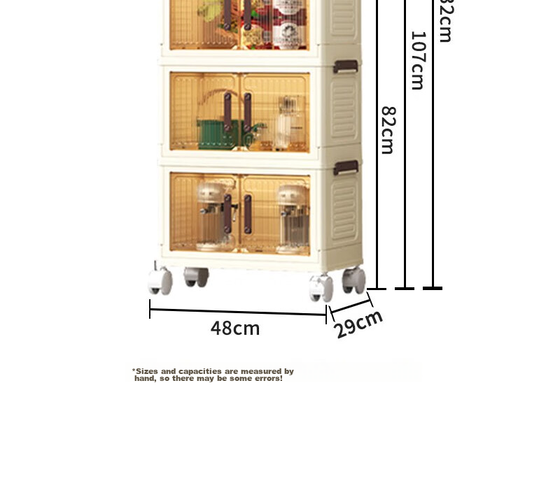 Shunyou Storage Cabinet, Wheeled Organizer Box, Foldable Wardrobe, Kitchen Storage Unit SY-608 29