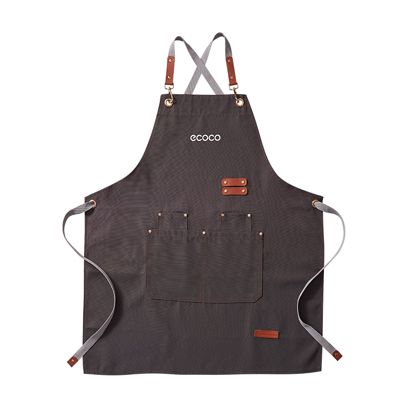 Ecoco Waterproof Apron Kitchen Smock Strap Oil-Resistant Dirt-Resistant Unisex Cooking Chef Apron Thin E2301