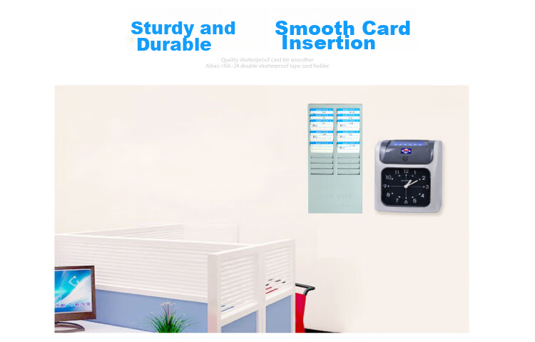 Aibao Attendance Machine Card Holder, Double-Row Card Paper Holder, 24-Slot Card Holder, Insertion And Removal Attendance Card Holder 1