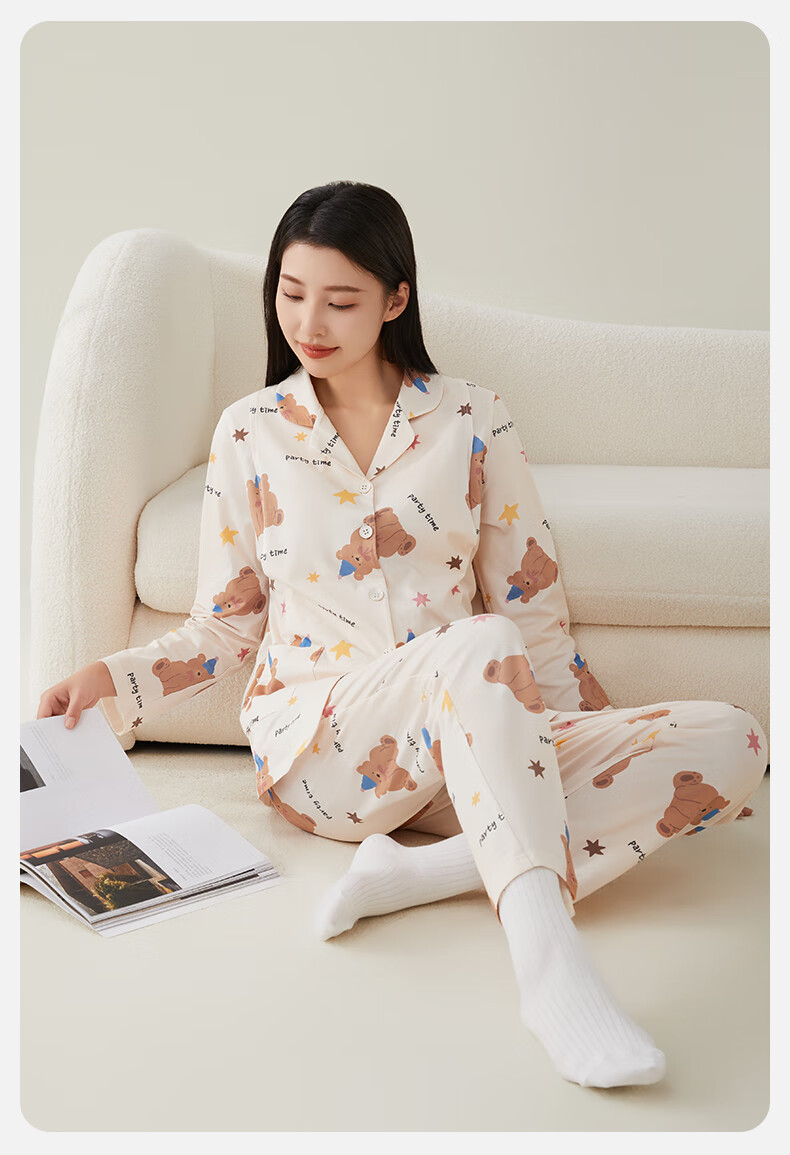 October Crystals Breathable Maternity Pajamas Postpartum Nursing Homewear Set Pear Goose Size M 6
