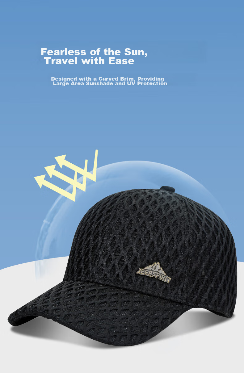 JEEP Baseball Cap for Men And Women, Summer Breathable Sun Protection Visor Hat, Casual Versatile Sun Hat A0760 5