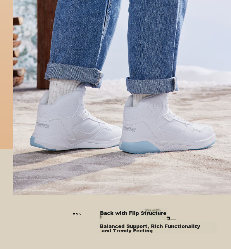 361° Women's Sports Shoes, Autumn And Winter High-Top Warm Fleece-Lined Heightening Casual Sneakers, Style 682146606A-1 14
