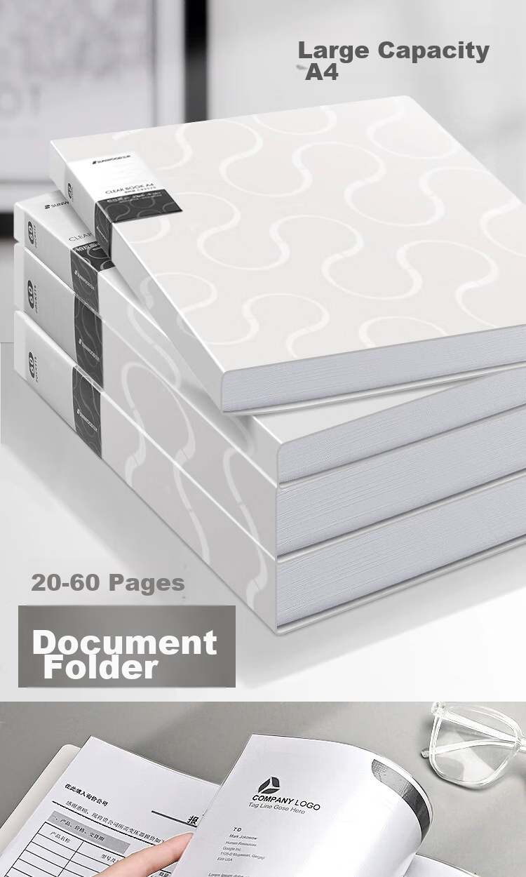 SUNWOOD A4/20-Page White Document Folder, Plato Series Student Office Exam Paper And Certificate Collection Folder, Pregnancy Check-Up And Prenatal Care Organizer, CB3520 1