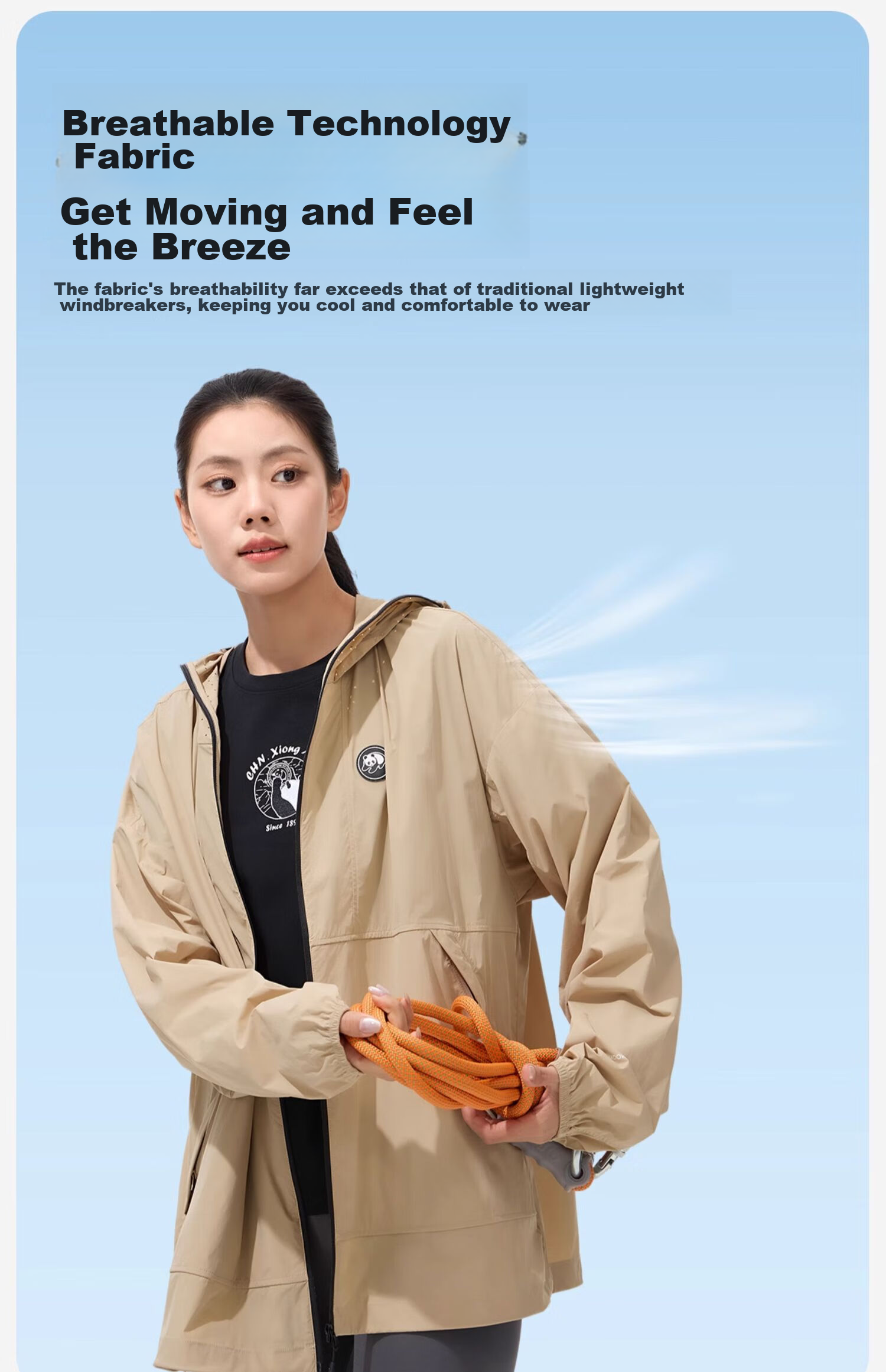 CAMEL Women's Sun Protection Clothing, 2024 Summer New Style, Comfortable Breathable Cool-Feeling UV Protection Garment [Panda Collaboration] XL 13