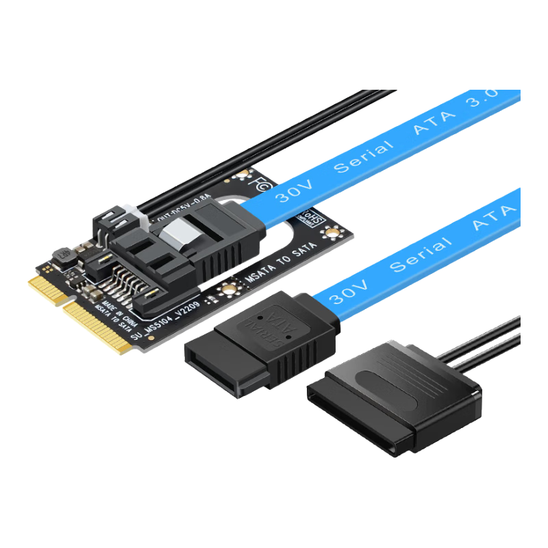 EB-LINK MSATA to SATA 3.0 Adapter Card, MSATA to 7PIN SSD Expansion Card, Compatible with SSD/HDD Optical Drive, Can Be Used As System Disk, Stable Power Supply Model