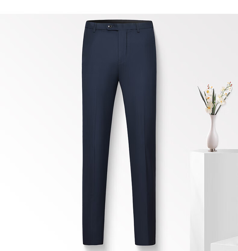 FIRS Men's High-Waist Wrinkle-Free Business Dress Pants Casual Straight-Leg Trousers for Work and Formal Wear 12