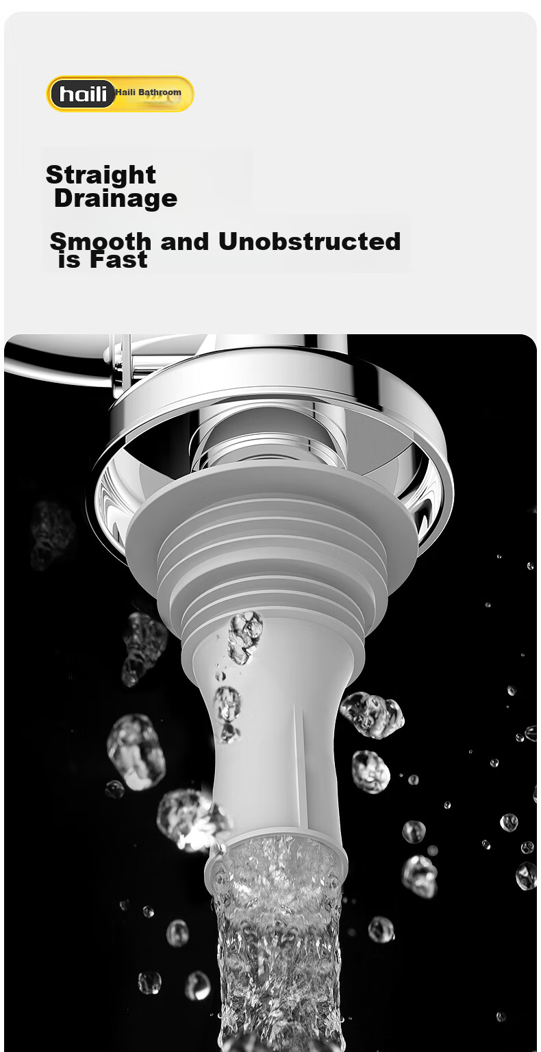 Haili Washing Machine Floor Drain Four-Way Connector, Drainage Pipe, Multifunctional ABS Kitchen Sink Drainpipe, Anti-Odor, Anti-Overflow, Universal DF4 5