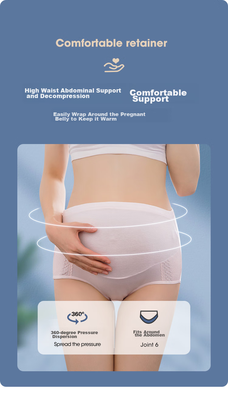 JOYNCLEON Maternity Underwear, Pure Cotton, Adjustable Belly Support, High-Waist Maternity Panties, 3-Pack, All-Season Style, Size L, Jq9001 8