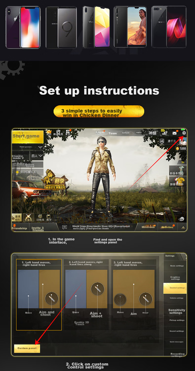 KMaxAI Peace Elite Aiming Assist, Automatic Gun Pressing, Four-Finger Mechanical Buttons, Quick Response, Mobile Game Peripheral GMAJ-XJT Gaming Assist Butto 11