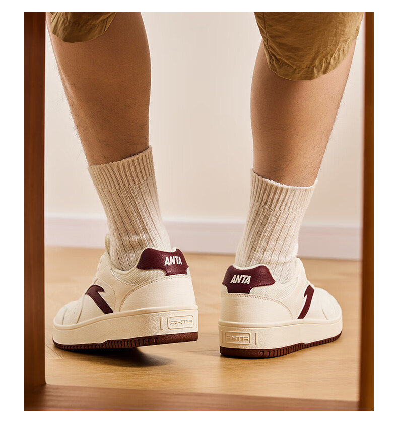 Anta Origin Year 2.0 | Men's Thick-Soled White Sneakers, Breathable Retro Casual Sports Shoes for Couples, Summer Height-Increasing Sneakers 19