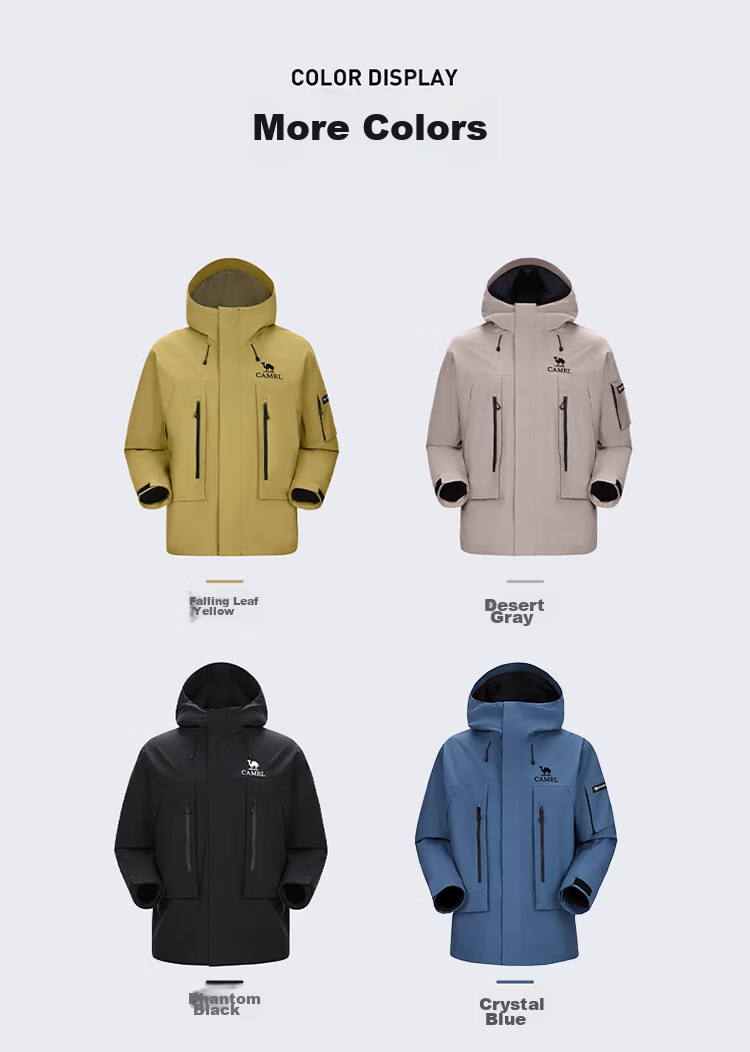 CAMEL Outdoor Jacket Three-In Unisex Coat, Heavy Rain-Resistant Waterproof Windproof Mountaineering Wear A34CA18673 19