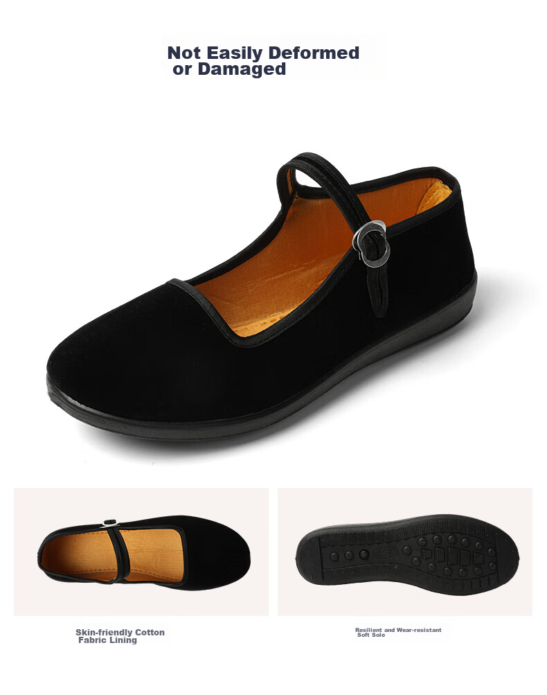 FOOTOPPO Old Beijing Cloth Shoes for Women, Soft-Soled Non-Slip Thick-Soled Elderly Women's And Middle-Aged Mom Shoes 10