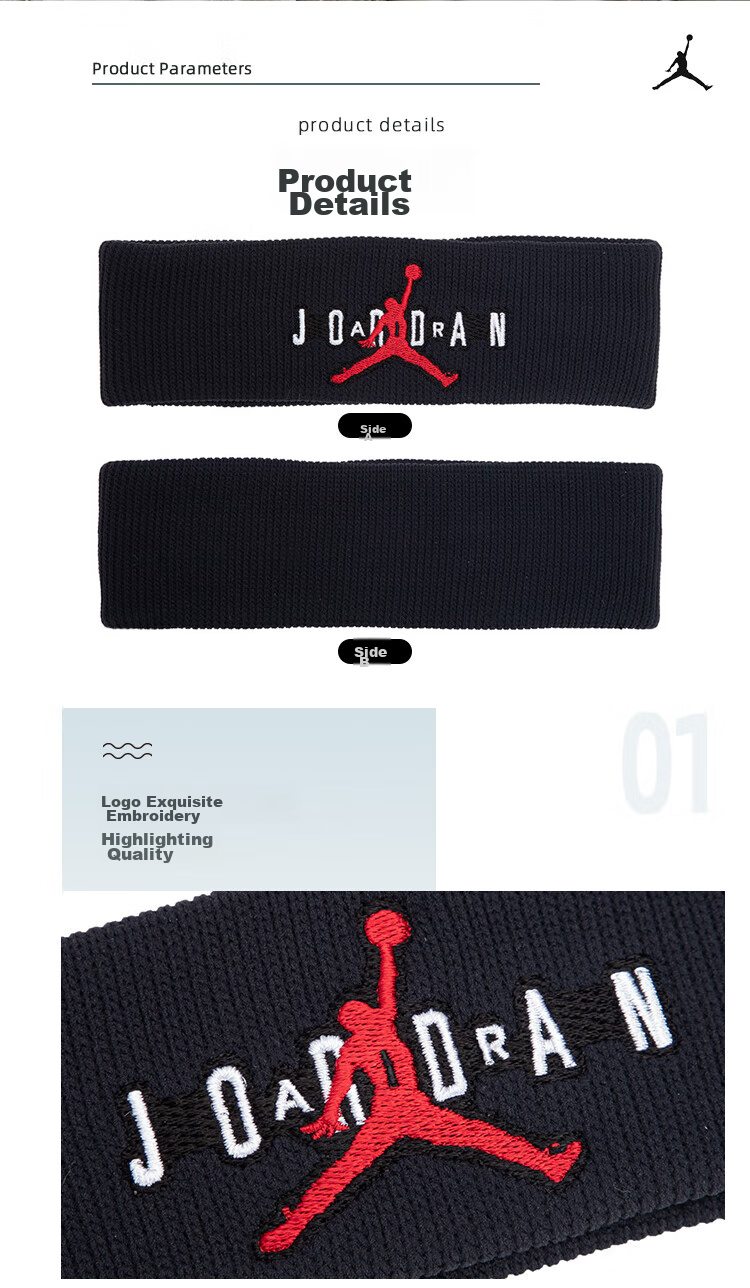 NIKE AJ Headband Sweat-Absorbing Band, J1007580134OS, Red And White, One Size Fits All 7