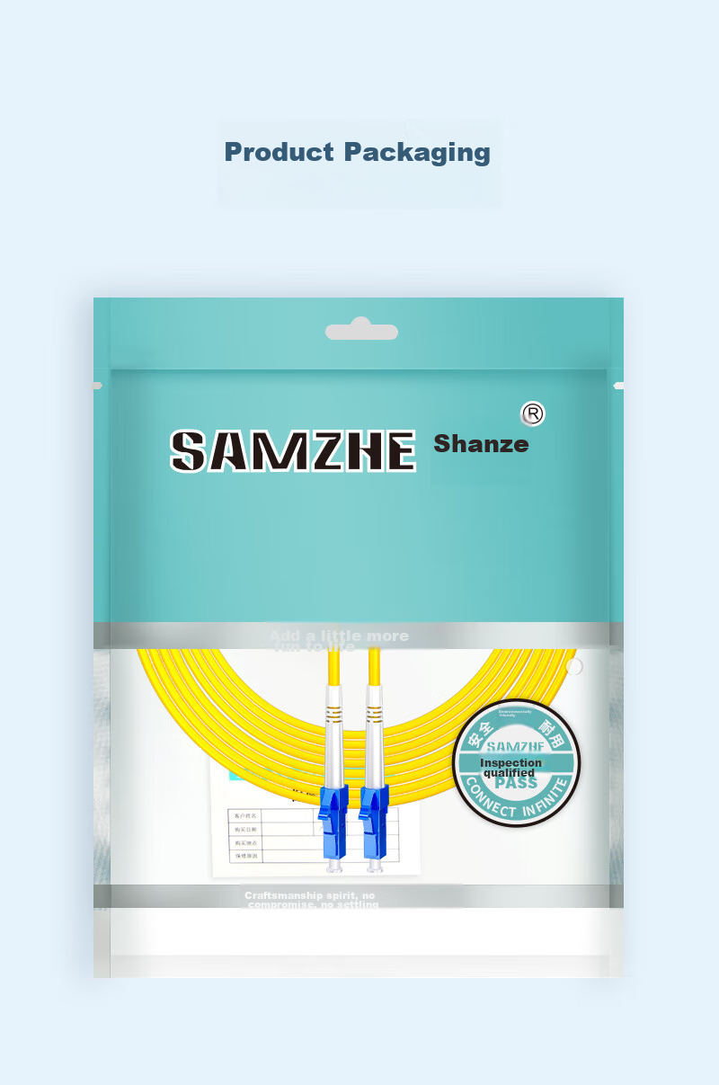 SAMZHE Fiber Optic Patch Cable, LC-LC Single-Mode Single-Core Telecom Grade 3.0 Diameter UPC Fiber Pigtail, Flame-Retardant Low-Smoke Zero Halogen, Data Center Fiber Network Cable, 5 Meters G0-LCLC05 15