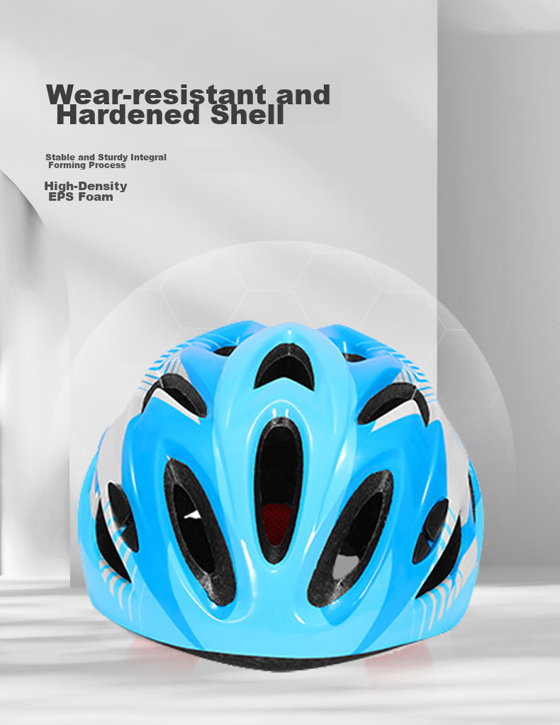 Adandyish Children's Integrated Bicycle Helmet, One-Piece Molded Cycling Helmet, Road Bike Helmet for Boys And Girls, Bicycle Equipment, Cool Blue Black 4