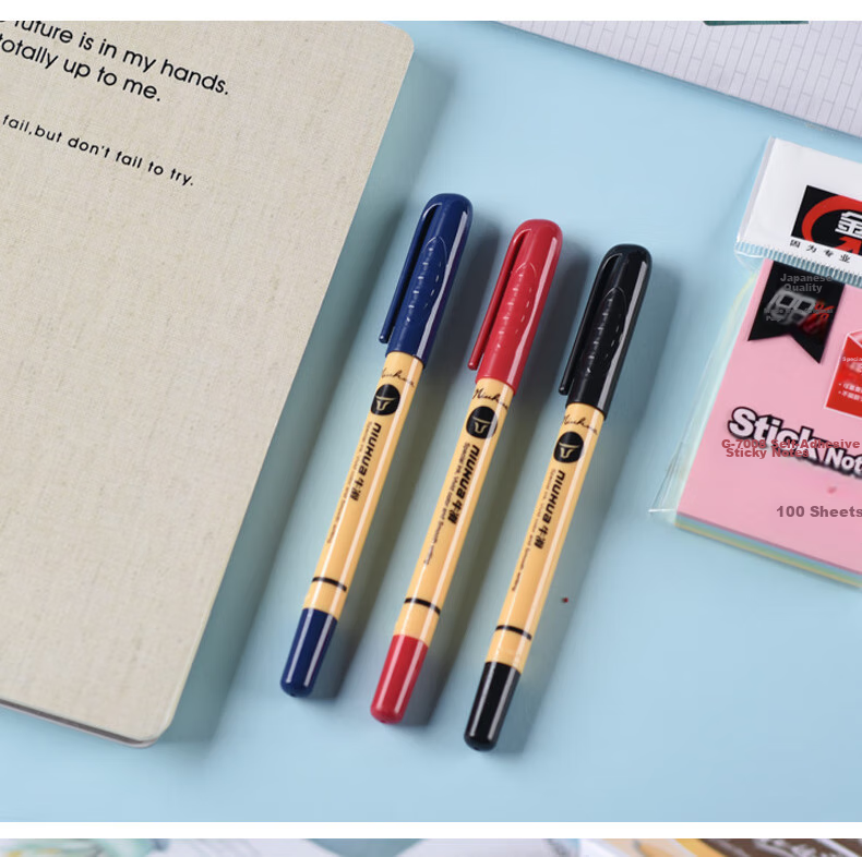 Genvana [Zhongyou Pen] 1.0mm Blue Ballpoint Pen, Smooth Retractable Cap, English Calligraphy Pen, Office Supplies, Pack of 12, G-3126 15