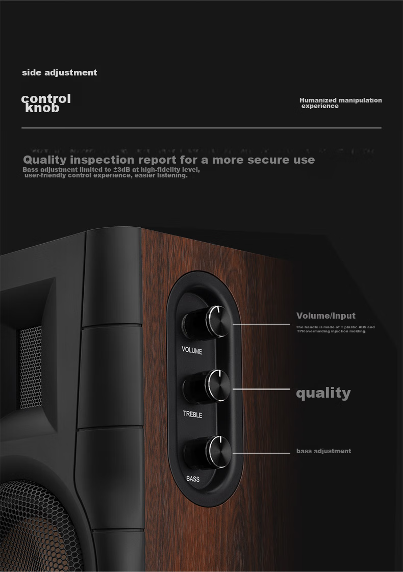 HiVi D100 Bluetooth Speaker, 2.0 Channel Multimedia Active Speaker for Laptop And Desktop Computer, Wooden Grain Color 6