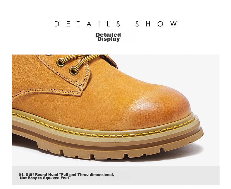 CAMEL [Shanze] Men's Yellow Boots, Fashionable Martin Boots, Casual Work Boots, L14W307636, Gray, Size 39 33
