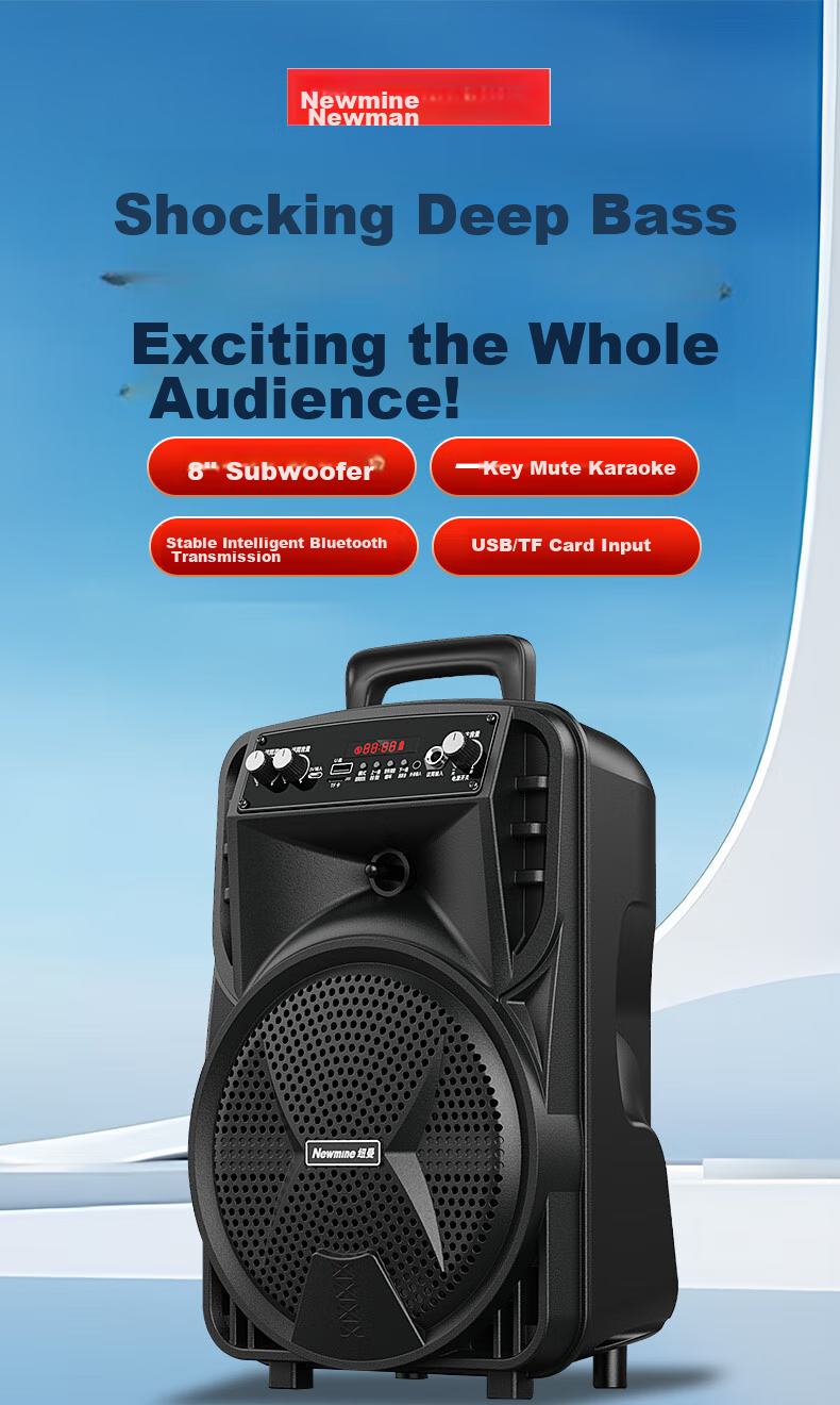 Newmine N557 Square Dance Speaker Outdoor High Power Portable Trolley Loud KTV HiFi High-Quality Bass Elderly Gift 1