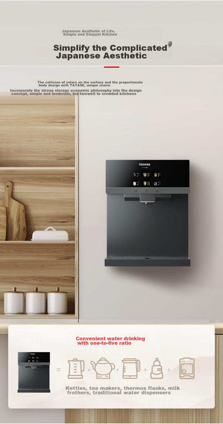TOSHIBA [5-Year Warranty for Da Bai Li TG-13] Wall-Mounted Pipeline Machine Full-Flow Compatible, Stainless Steel Core Rapid Heating, 10°C Cooling, UV Sterilization, Thoughtful Night Light, Direct Drinking Water Dispenser for Home Use 4