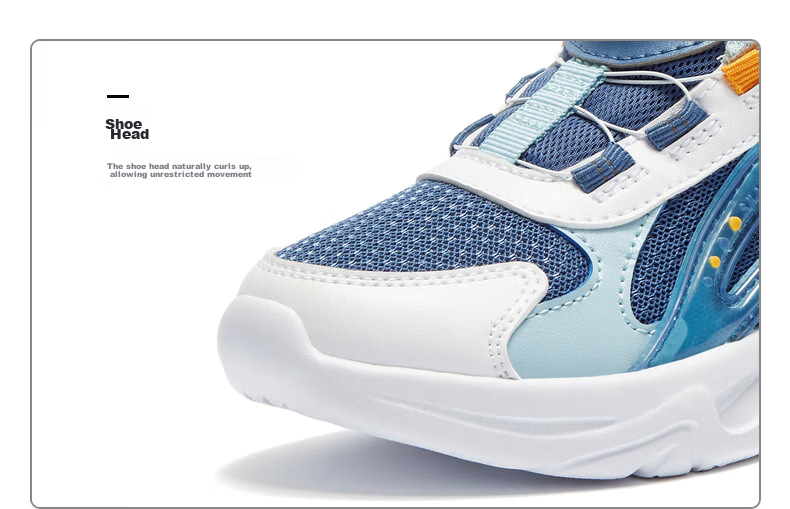 361° Children's Shoes, Kids' Sports Shoes, Fall 2025, Boys And Girls Lightweight Rebound Dial Casual Shoes, Blue, Size 33 47