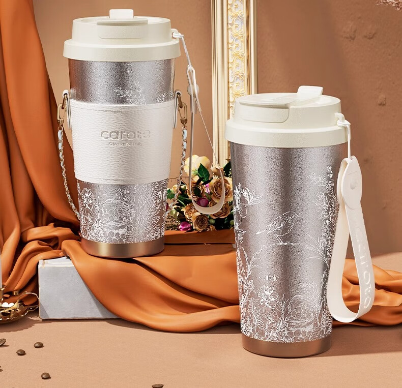 Carrot Pure Titanium Insulated Outdoor Portable Coffee Cup High-End Straw Water Bottle Large Capacity Titanium Cup Birthday Gift 2