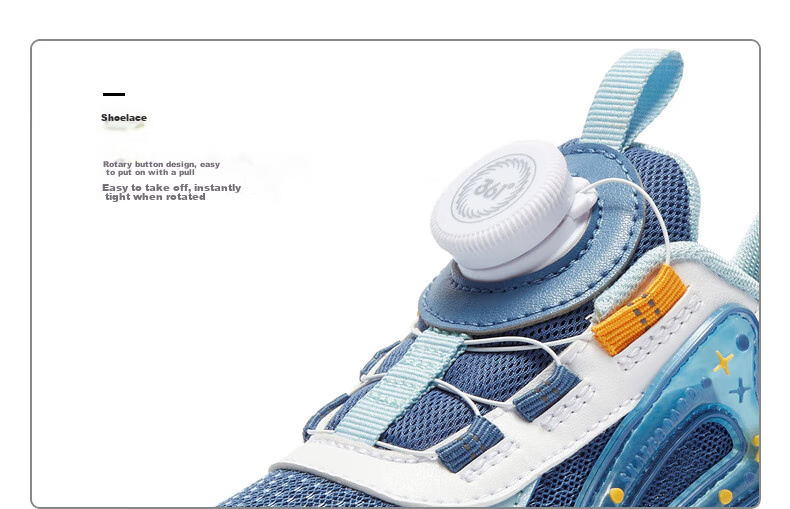 361° Children's Shoes, Kids' Sports Shoes, Fall 2025, Boys And Girls Lightweight Rebound Dial Casual Shoes, Blue, Size 33 49