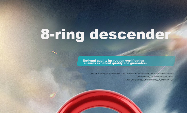 Geermu 8-Shaped Descender, 35kN Climbing Equipment, Safety Protection, High-Altitude Slow Descender, Hand-Controlled Rapid Descender, Black 8-Shaped Ring 1