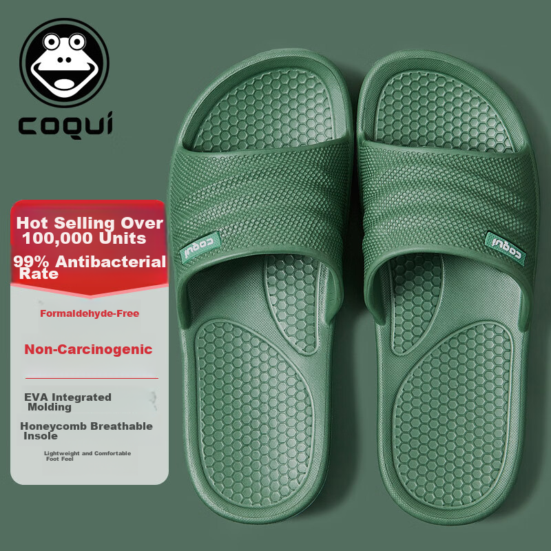 Женские домашние тапочки Coqui Avocado Green, размер 35-36, легкие, мягкие, удобные, для ванной комнаты