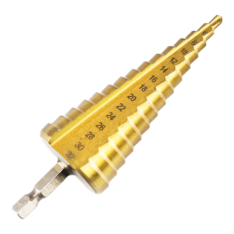 HSD Hex Shank Straight Groove Step Drill Bit Pagoda Step Drill Bit Reamer GY-14 15 Steps 4-32mm