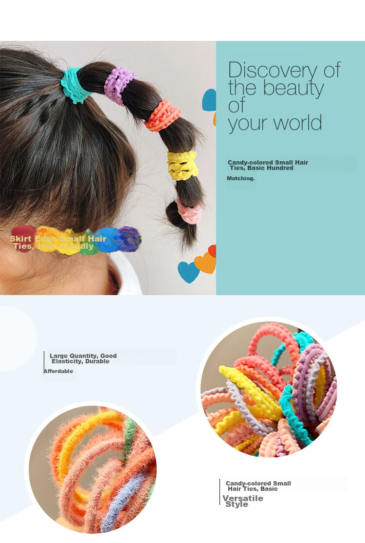 CHIMERA Approximately 80 Basic Elastic Hair Ties, Gentle on Hair, Flexible, for Girls' Hairstyles, Hair Accessories, And Hair Bands 3