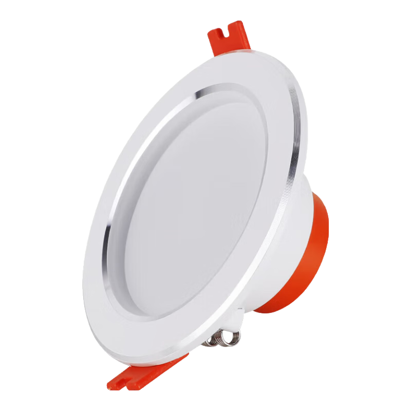 Foshan Lighting (FSL) LED Downlight 75mm Cutout Recessed Anti-Glare Living Room Ceiling Light Aluminum 5W Warm White (4000K) White Silver Edge